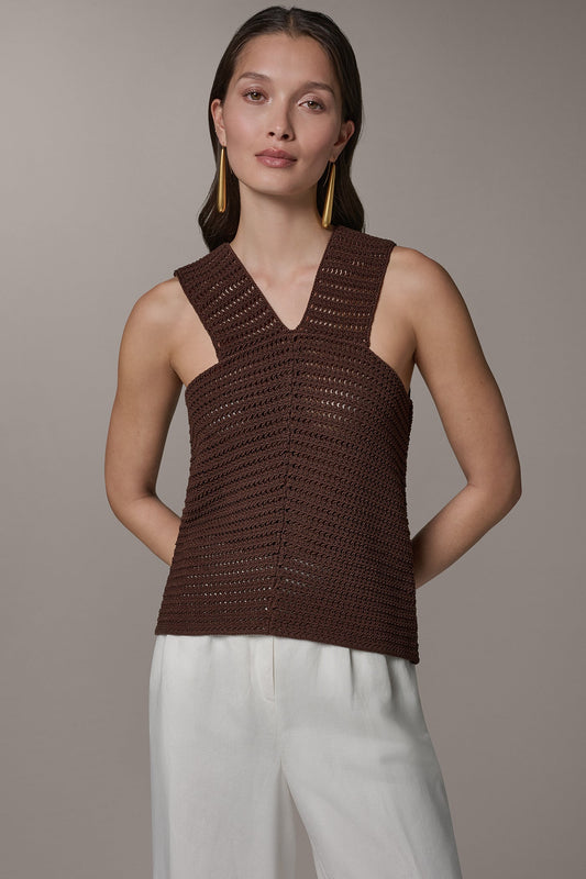 SLEEVELESS METALLIC SWEATER TANK