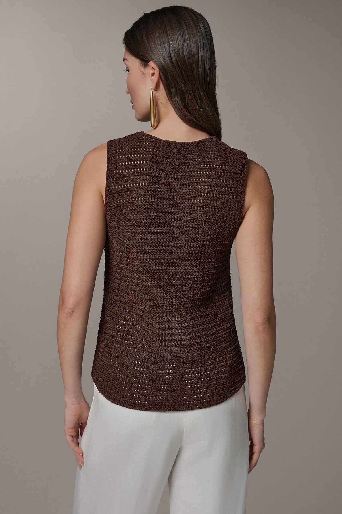 SLEEVELESS METALLIC SWEATER TANK