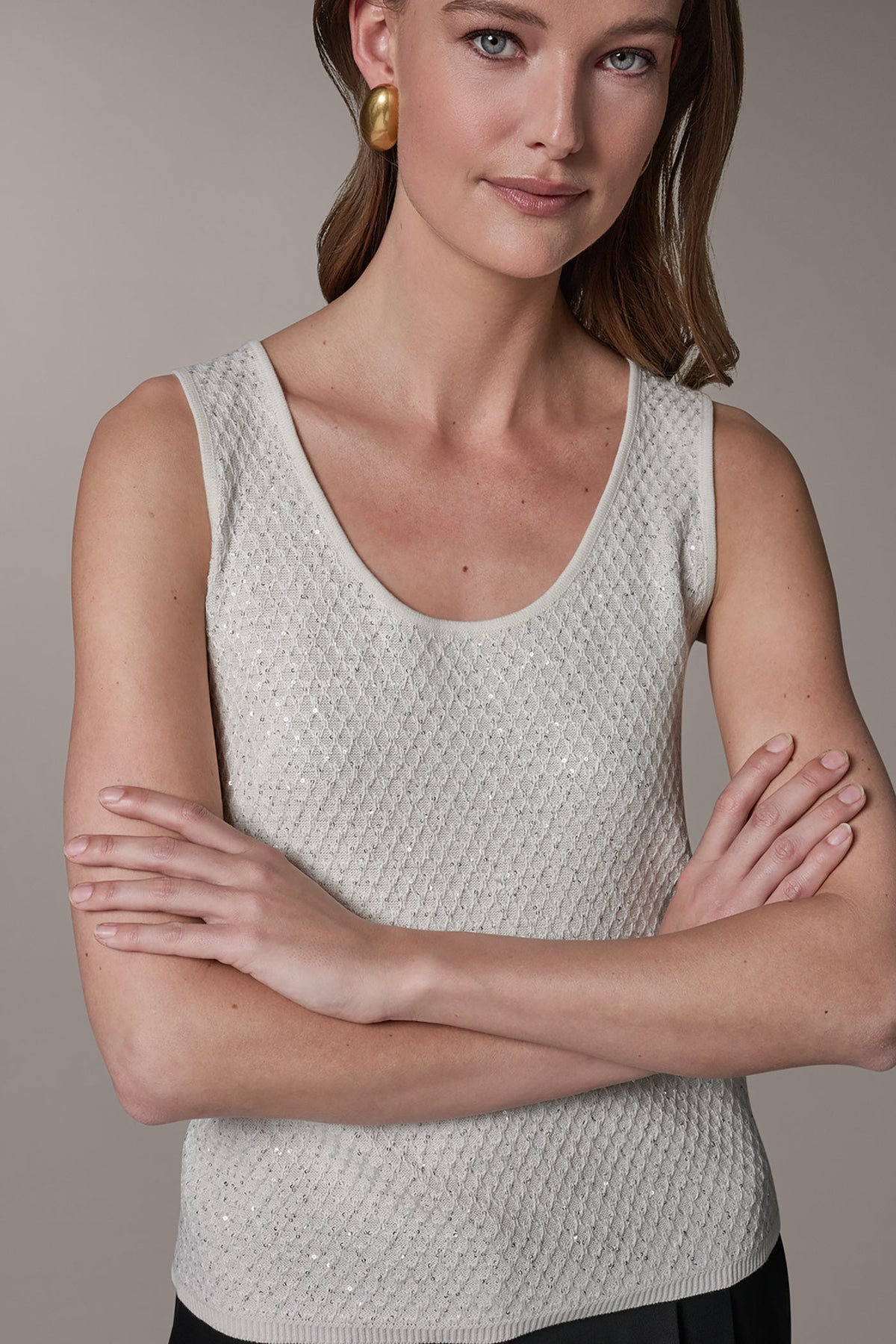 SLEEVELESS SEQUIN SWEATER CAMI