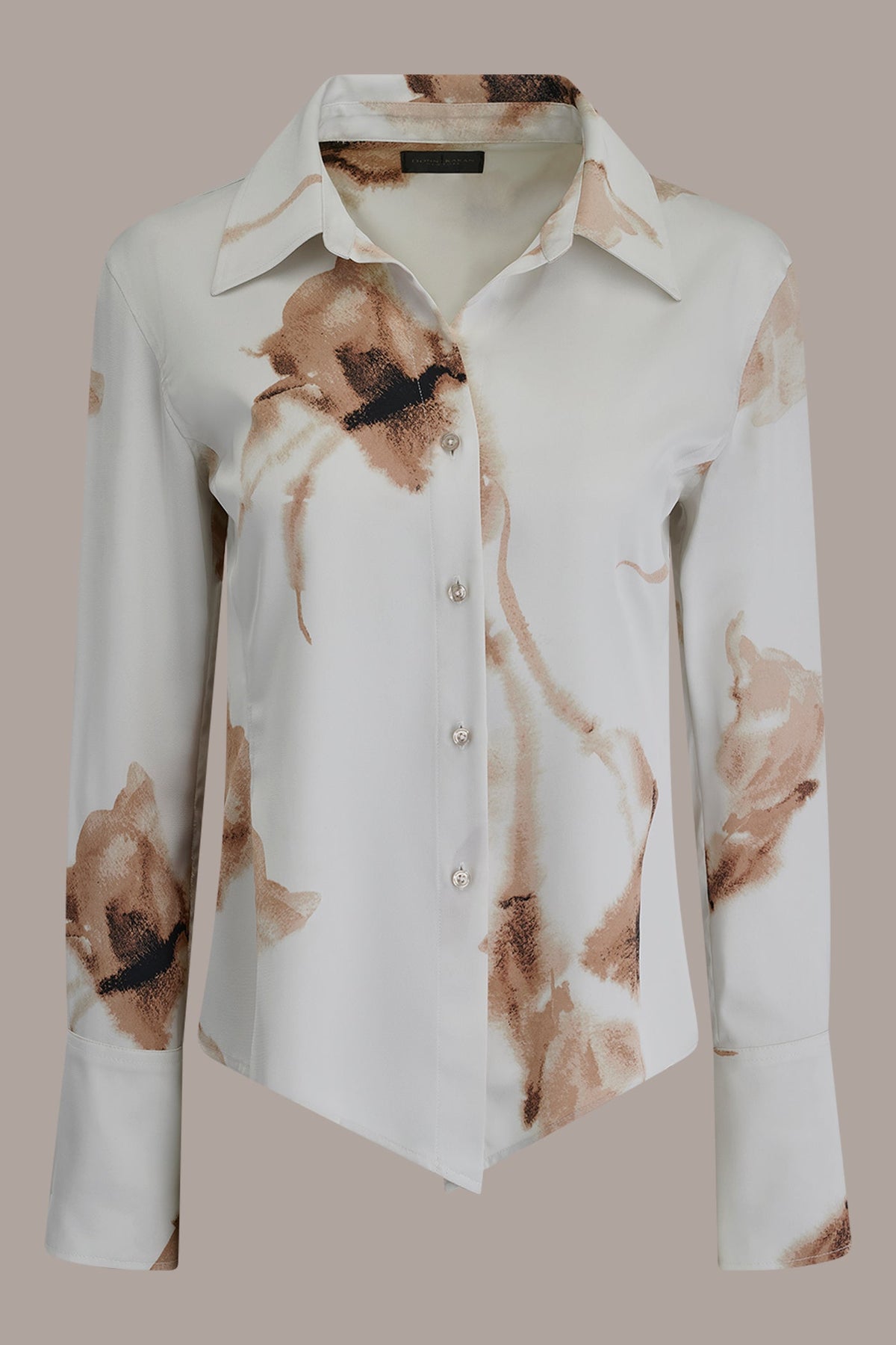 SATIN FLORAL HIGH-LOW BLOUSE