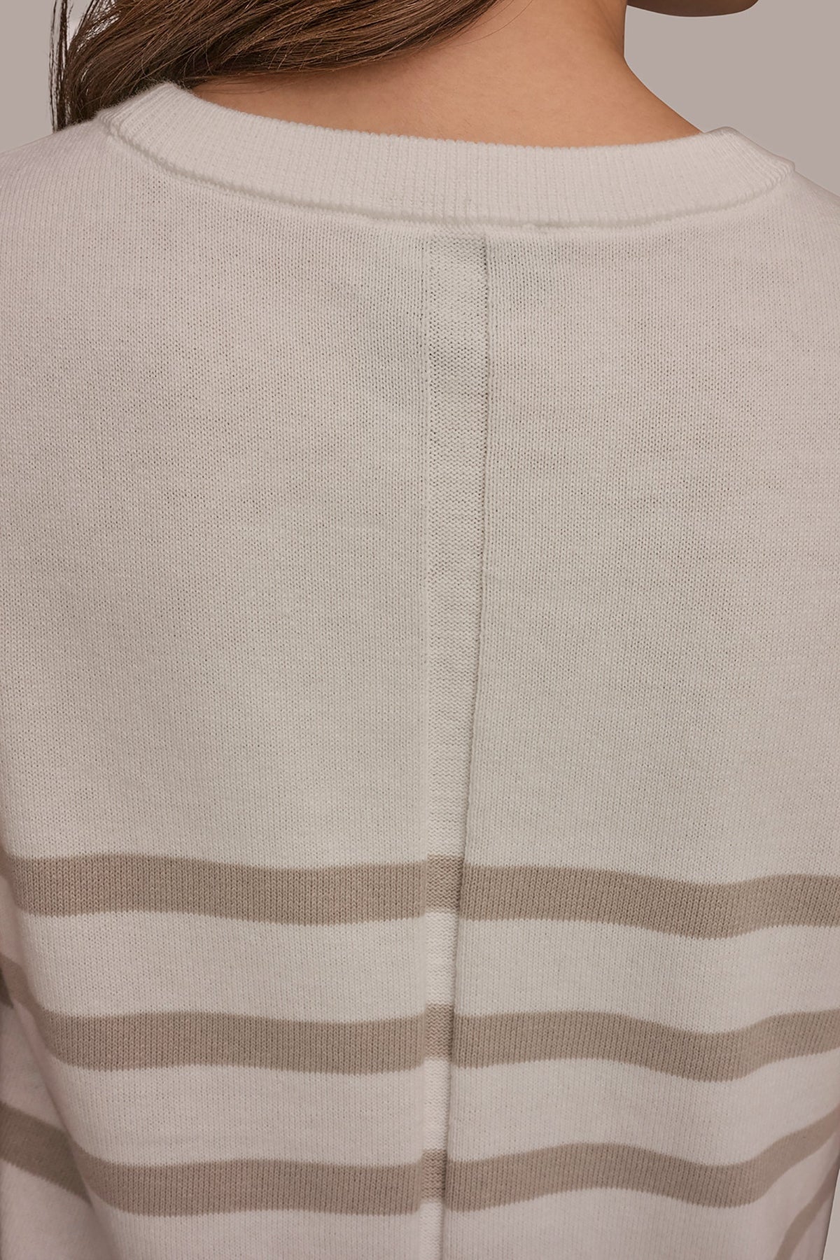 COTTON AND CASHMERE SLEEVELESS STRIPED SWEATER