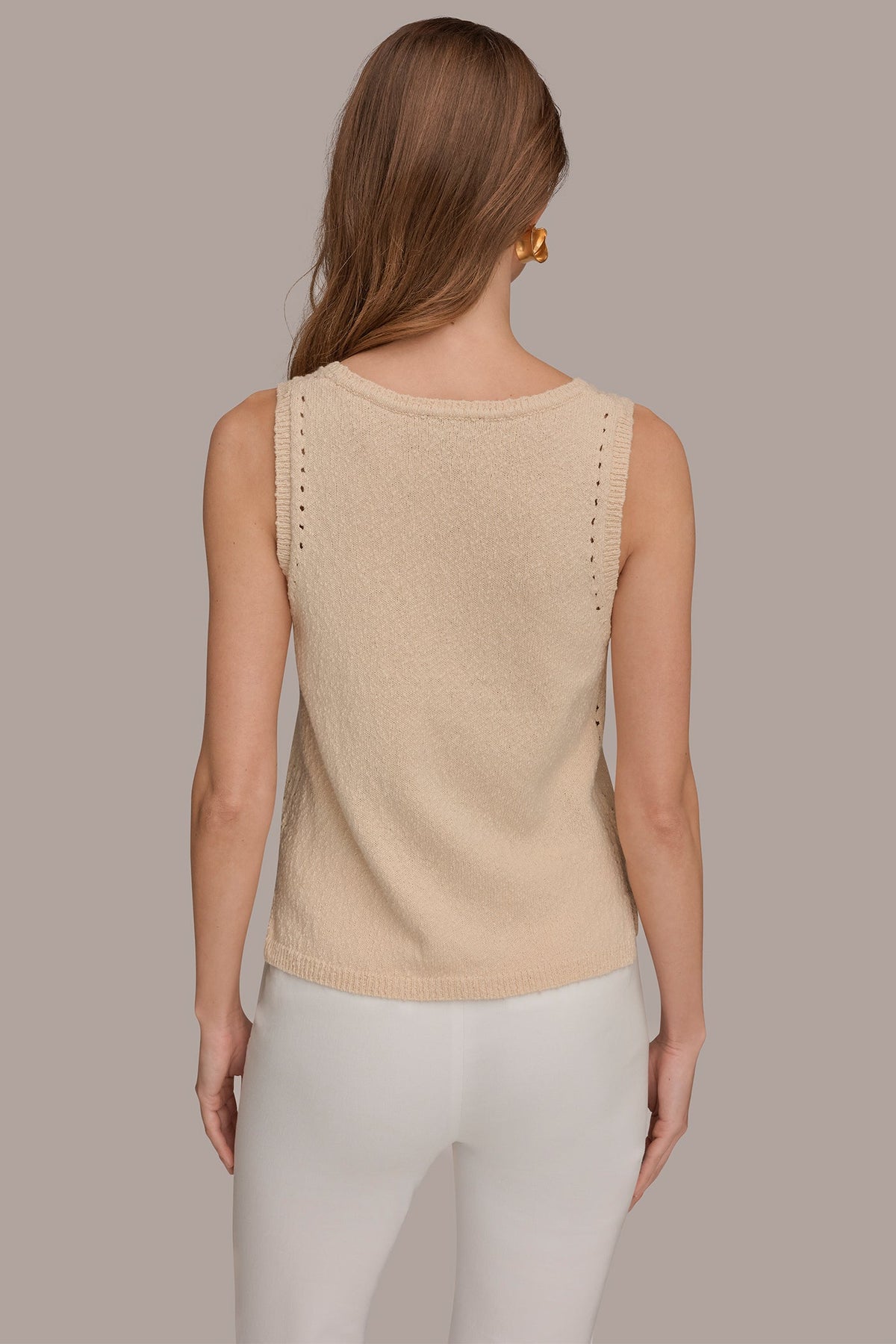 SLEEVELESS POINTELLE STITCH TANK