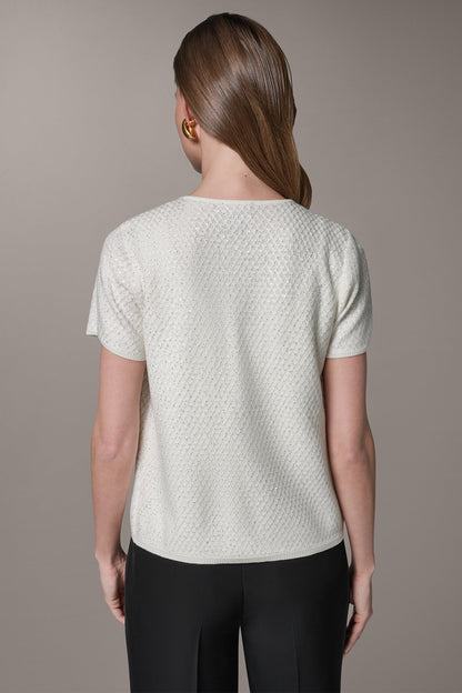 SHORT SLEEVE SEQUIN CARDIGAN