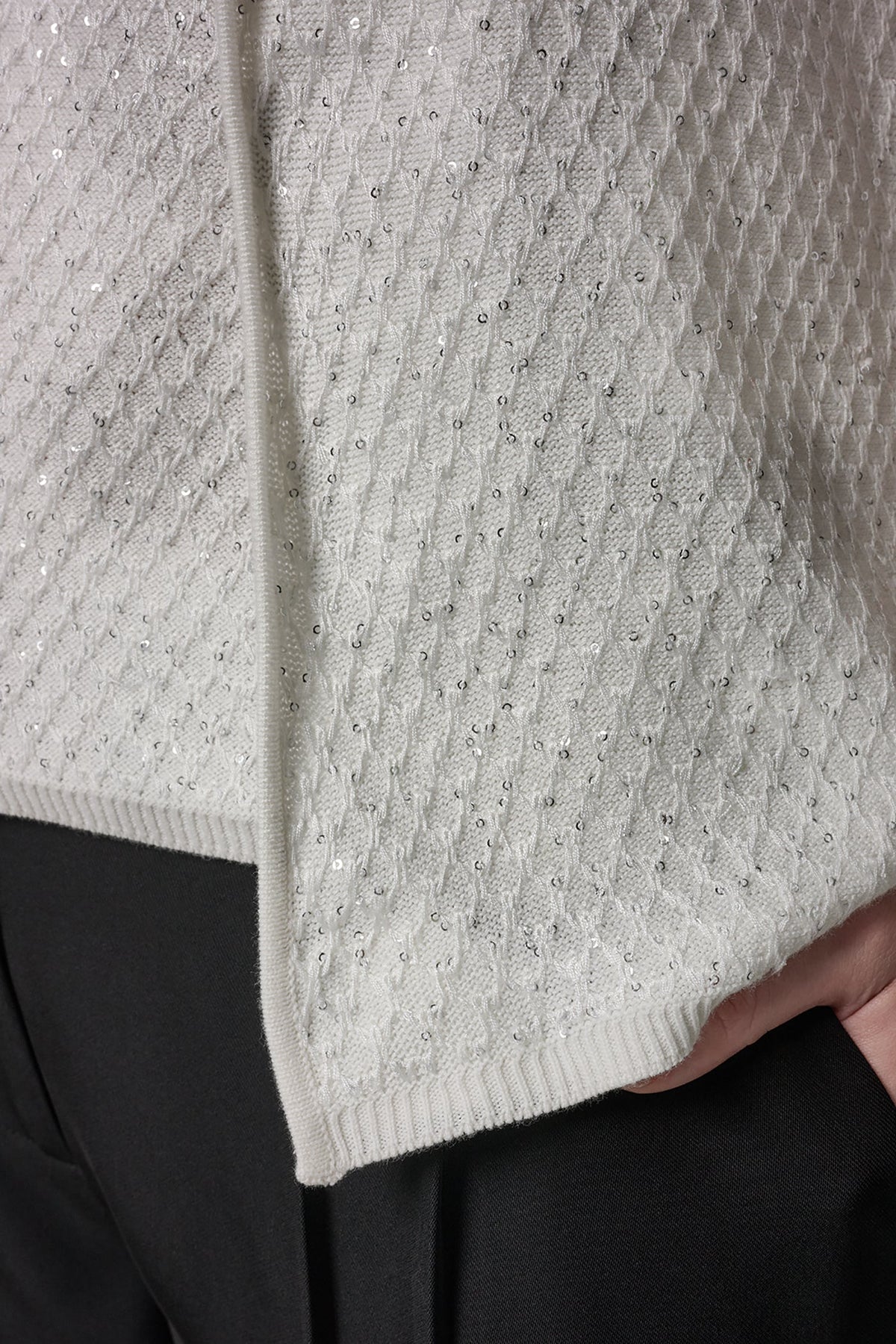 SHORT SLEEVE SEQUIN CARDIGAN