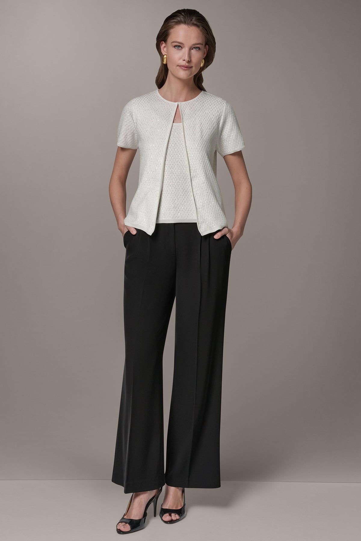SHORT SLEEVE SEQUIN CARDIGAN