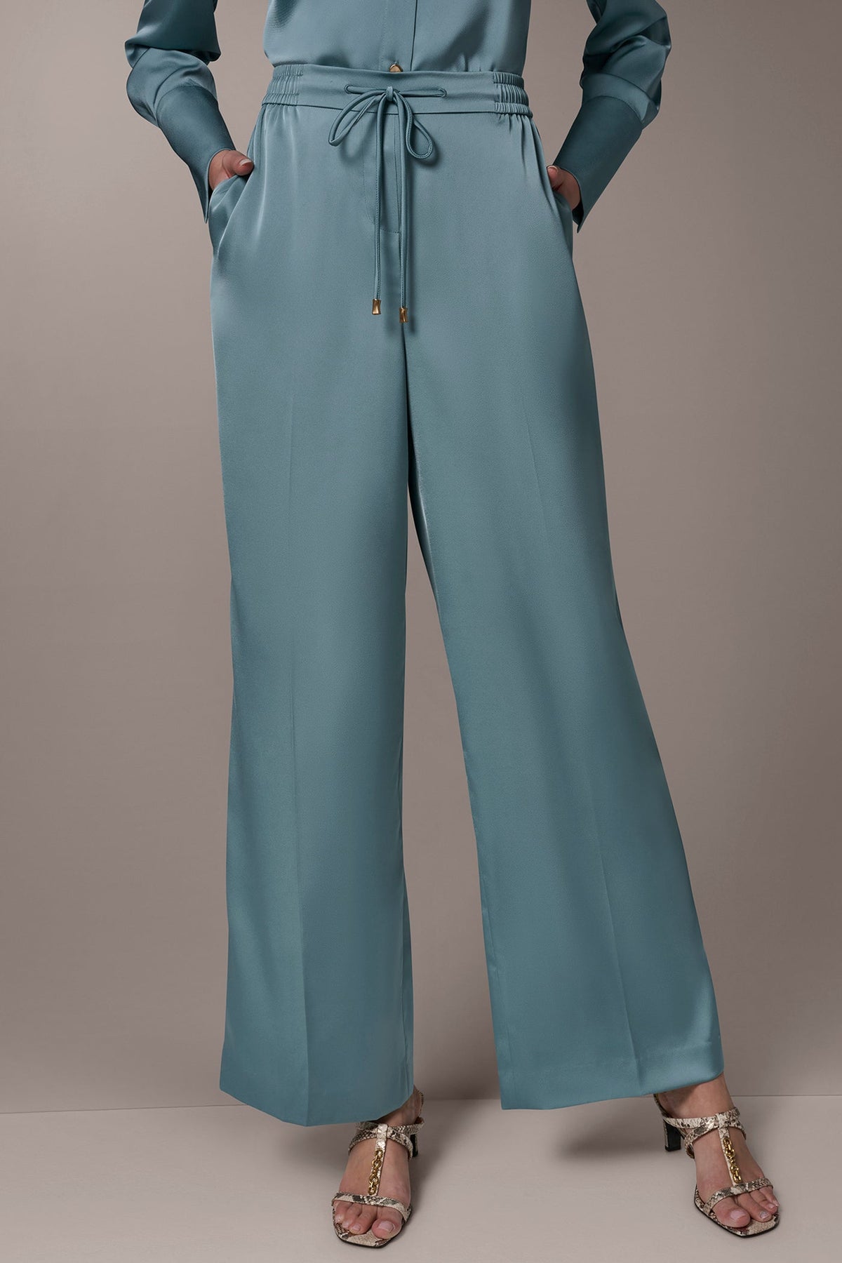 SATIN HIGH-RISE WIDE-LEG PANT