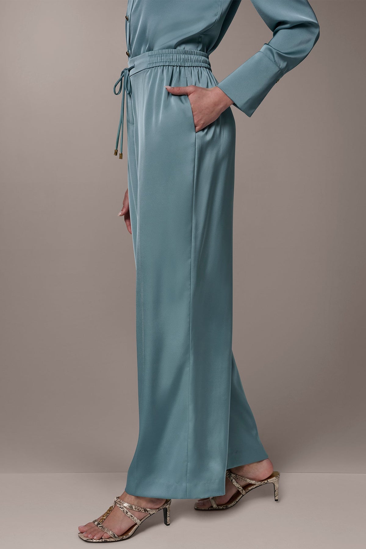 SATIN HIGH-RISE WIDE-LEG PANT