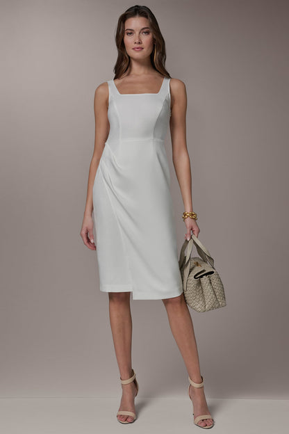 TENCEL WRAP-EFFECT MIDI SHEATH DRESS