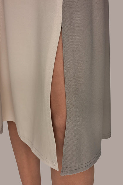 CAP SLEEVE COLOR-BLOCK MIDI DRESS