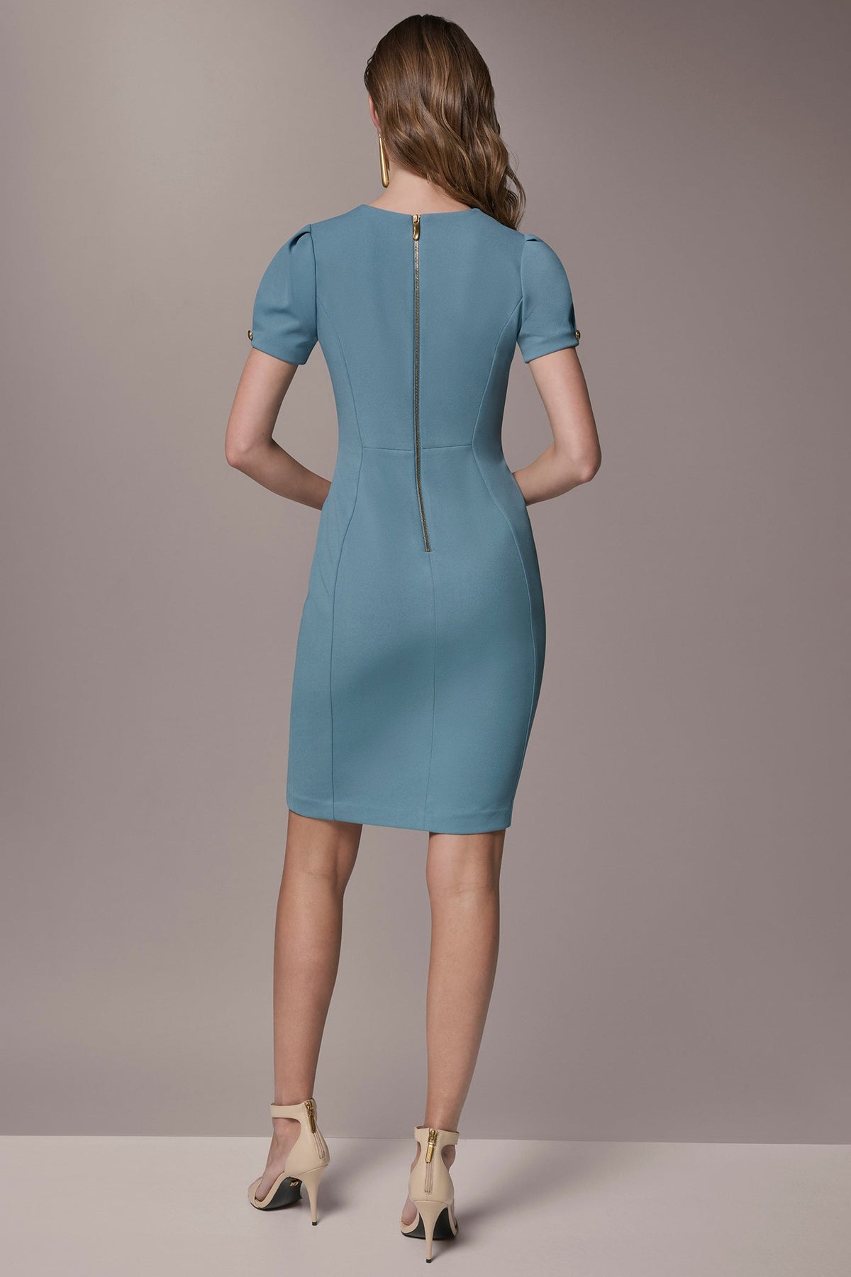 PUFF SLEEVE SHEATH DRESS