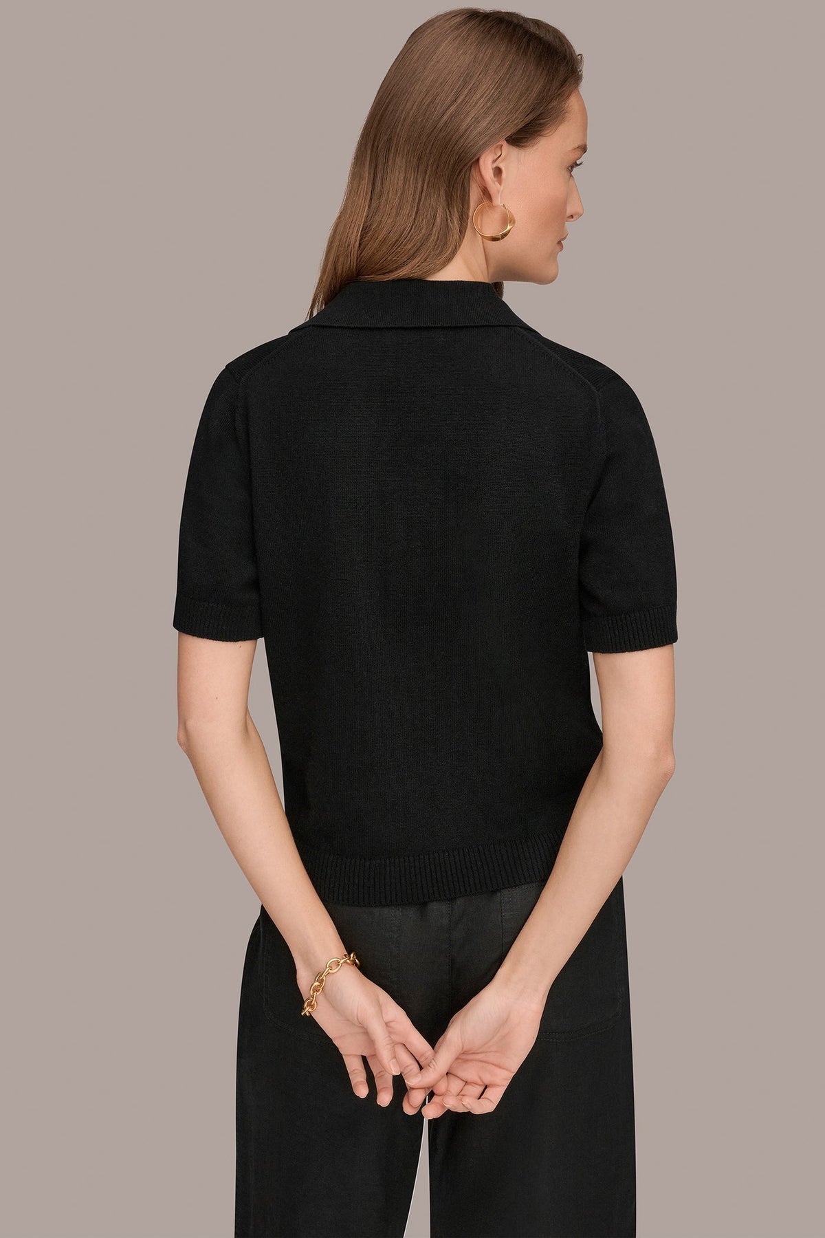 COTTON AND CASHMERE POLO SWEATER