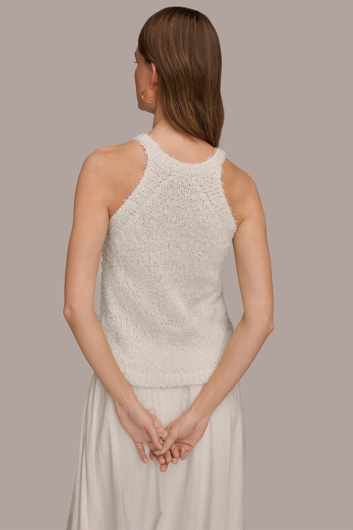 SLEEVELESS HALTER SWEATER TANK