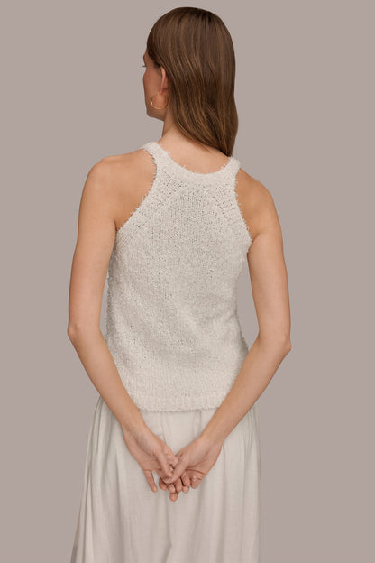 SLEEVELESS HALTER SWEATER TANK