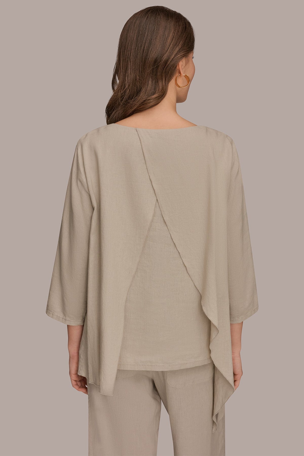 3/4 SLEEVE OVERLAY BLOUSE