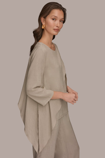 3/4 SLEEVE OVERLAY BLOUSE