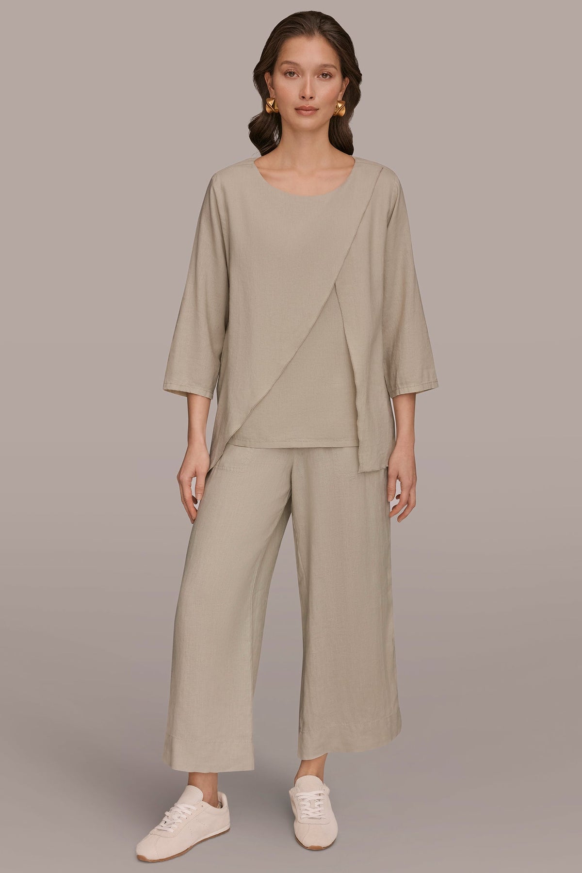 3/4 SLEEVE OVERLAY BLOUSE