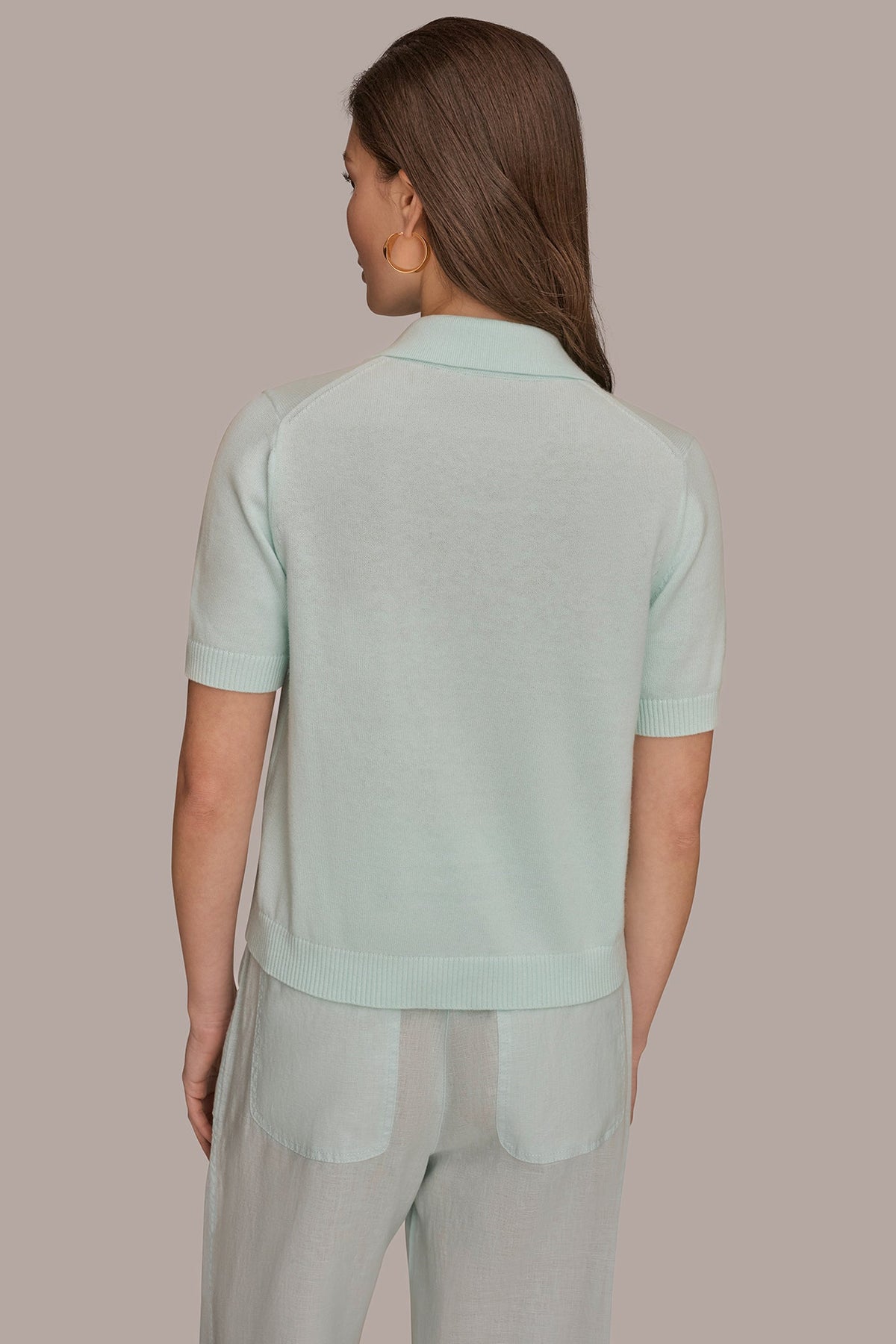 COTTON AND CASHMERE POLO SWEATER