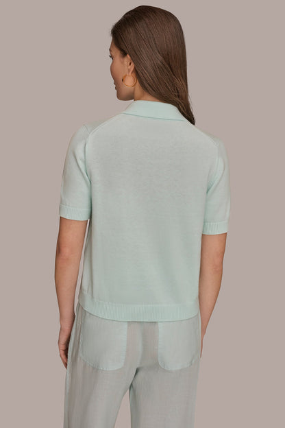 COTTON AND CASHMERE POLO SWEATER