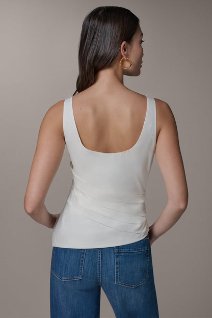 SLEEVELESS ASYMMETRIC BLOUSE