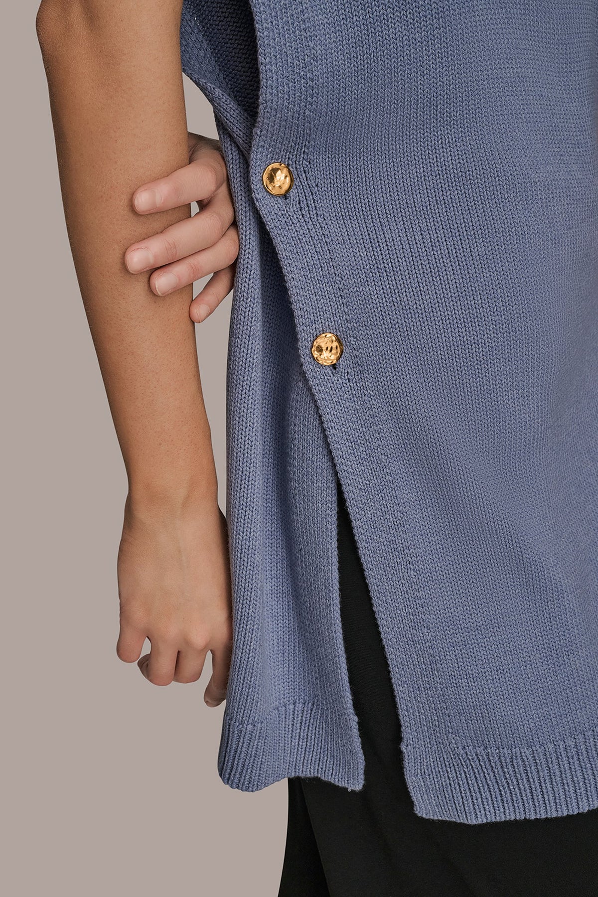 BUTTON-FRONT SWEATER CAPELET