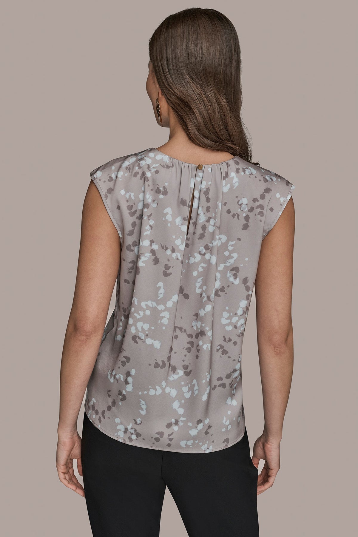 FLORAL CAP SLEEVE TWIST BLOUSE
