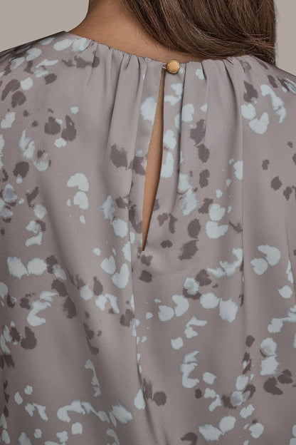 FLORAL CAP SLEEVE TWIST BLOUSE