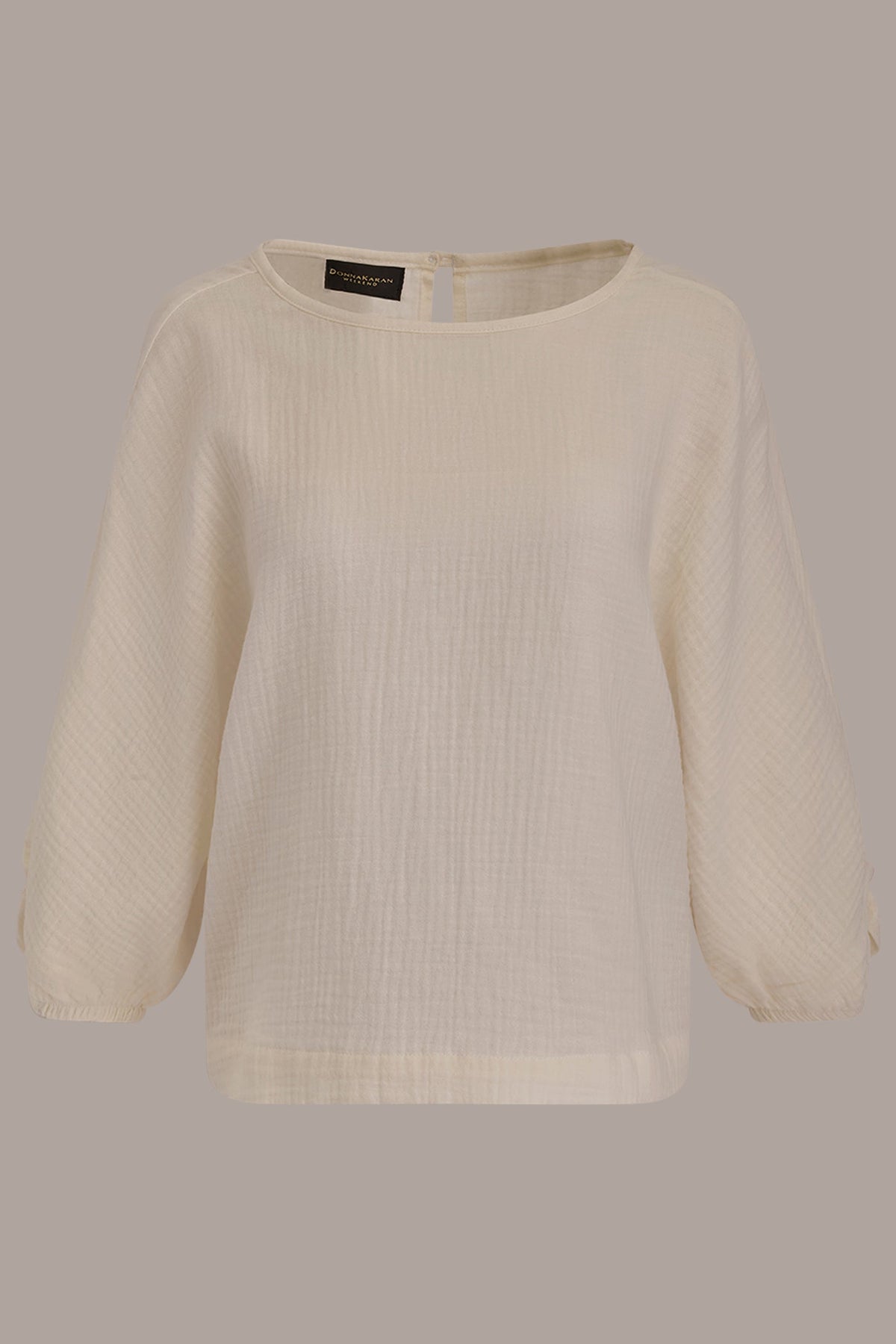 3/4 SLEEVE TWIST CUFF BLOUSE