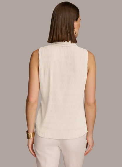 FAUX WRAP PEPLUM TOP