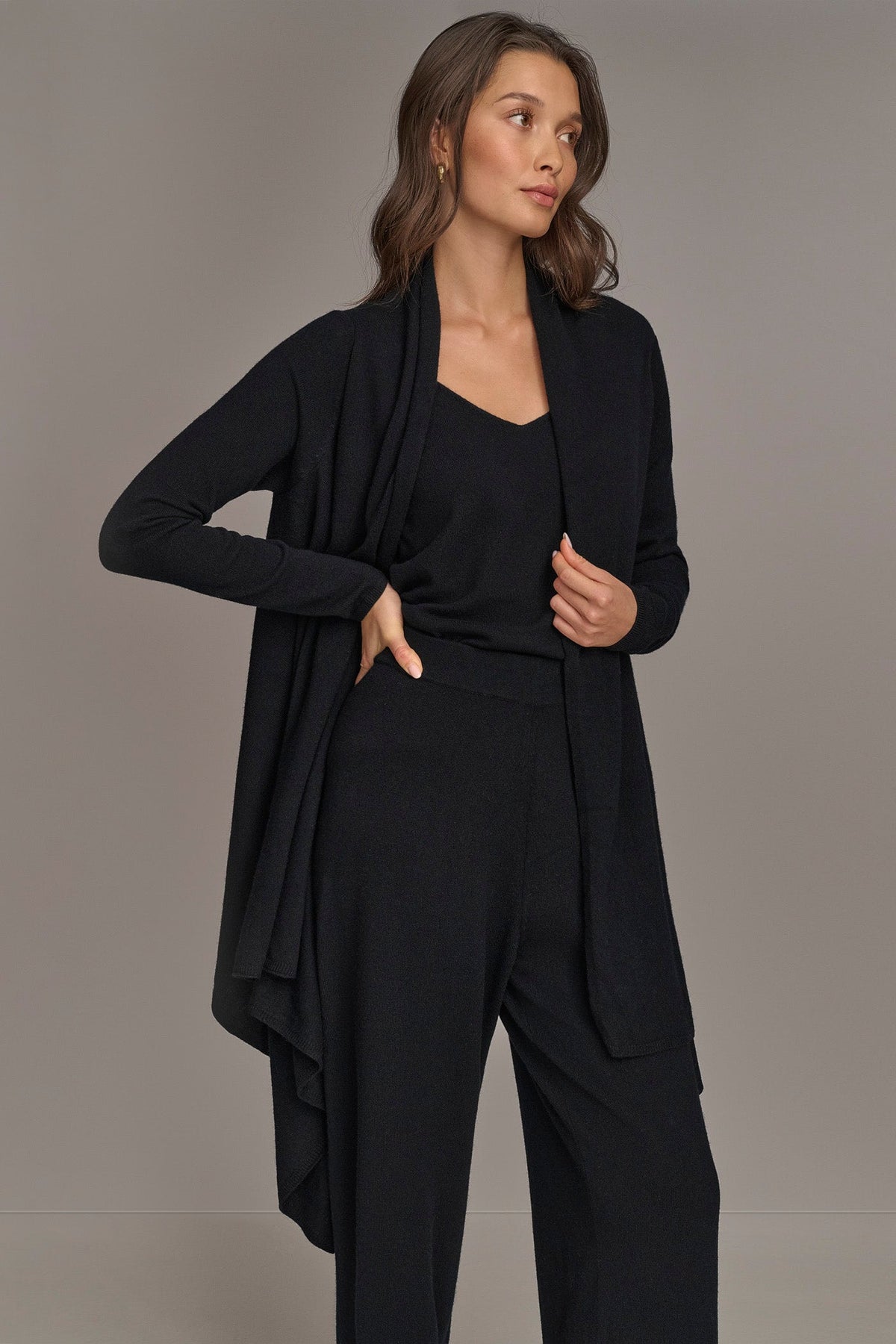 CASHMERE LONG SLEEVE CARDIGAN