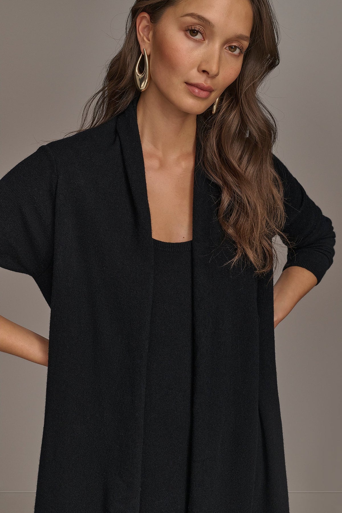 CASHMERE LONG SLEEVE CARDIGAN