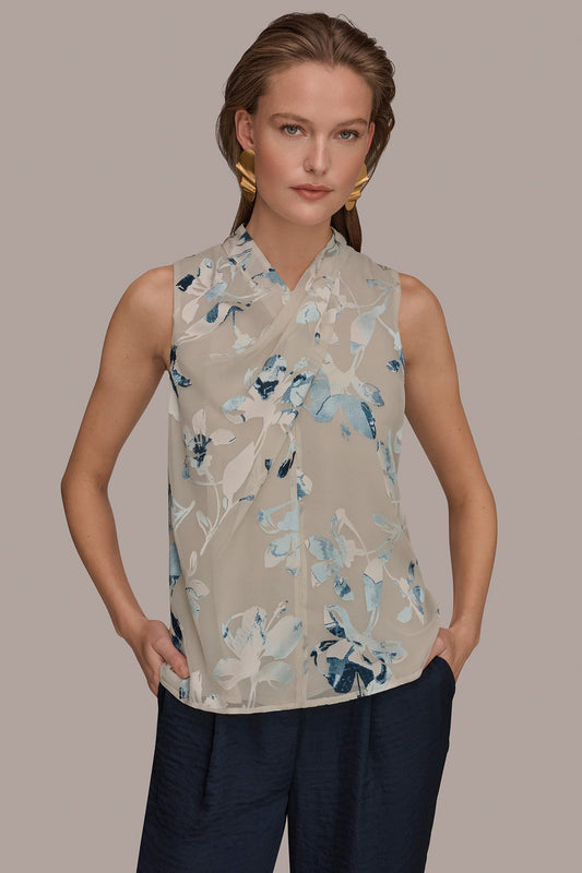 FLORAL CRISSCROSS TOP