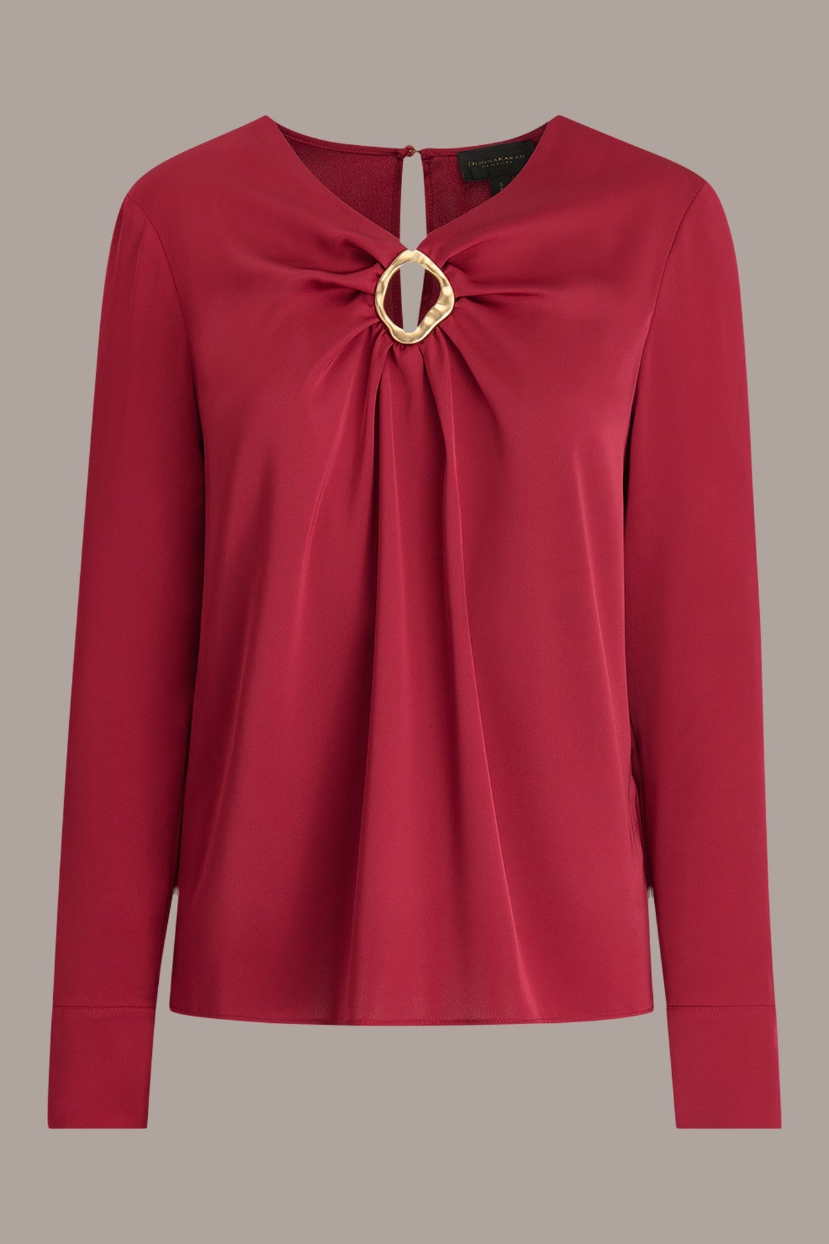 LONG SLEEVE RING V-NECK BLOUSE