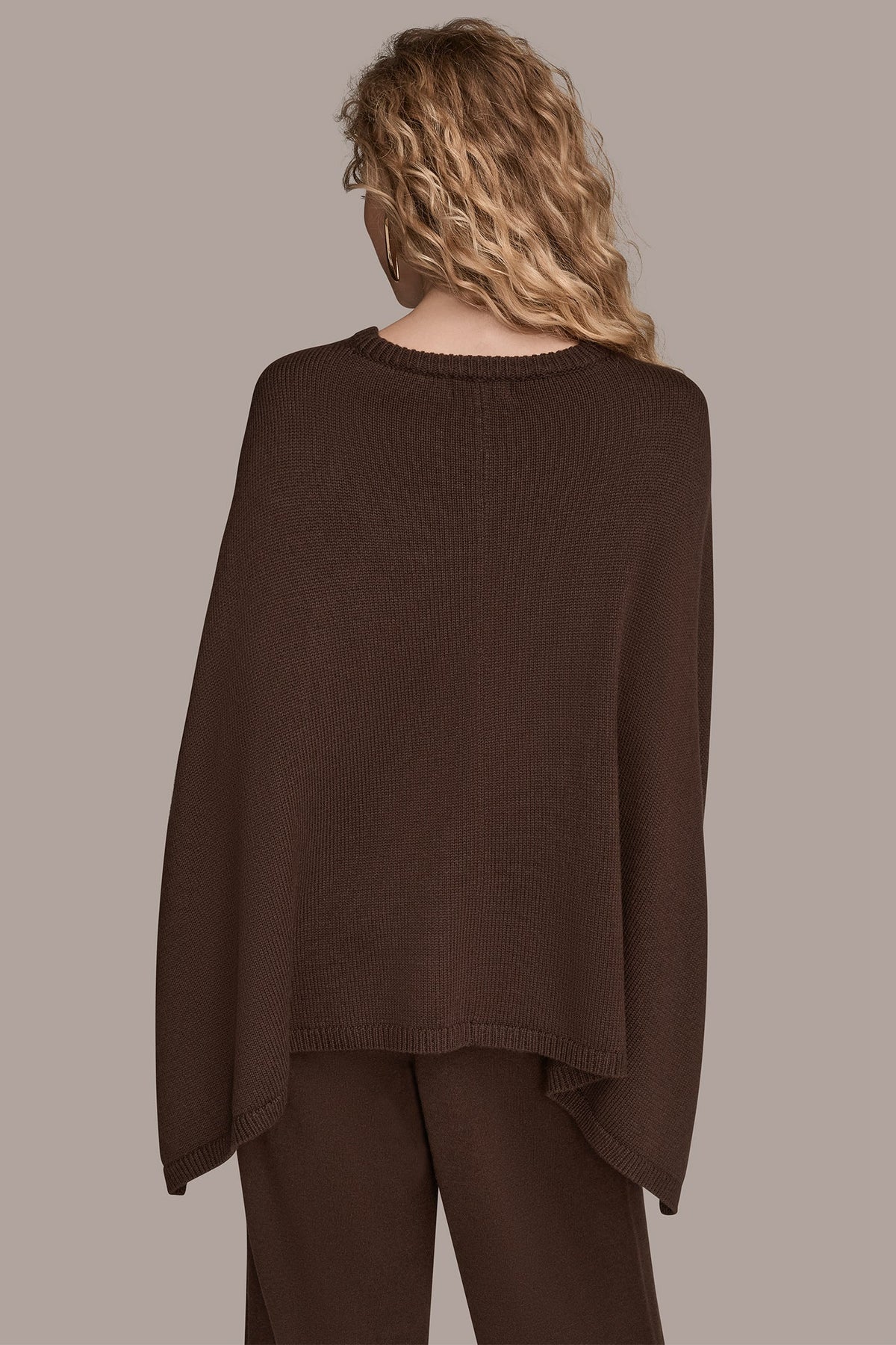 CAPE-EFFECT BUTTON SWEATER