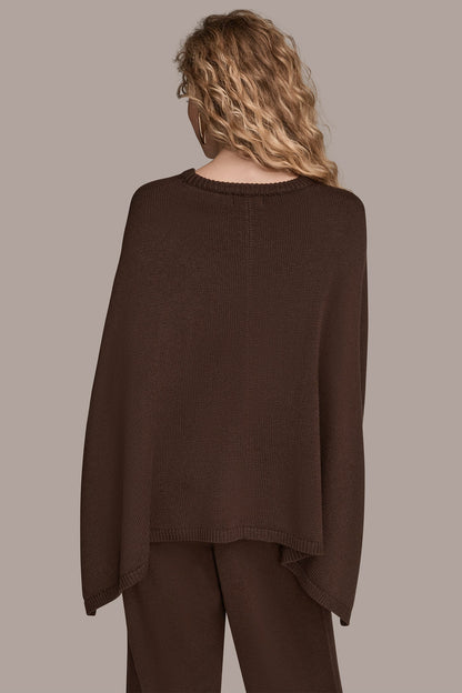 CAPE-EFFECT BUTTON SWEATER