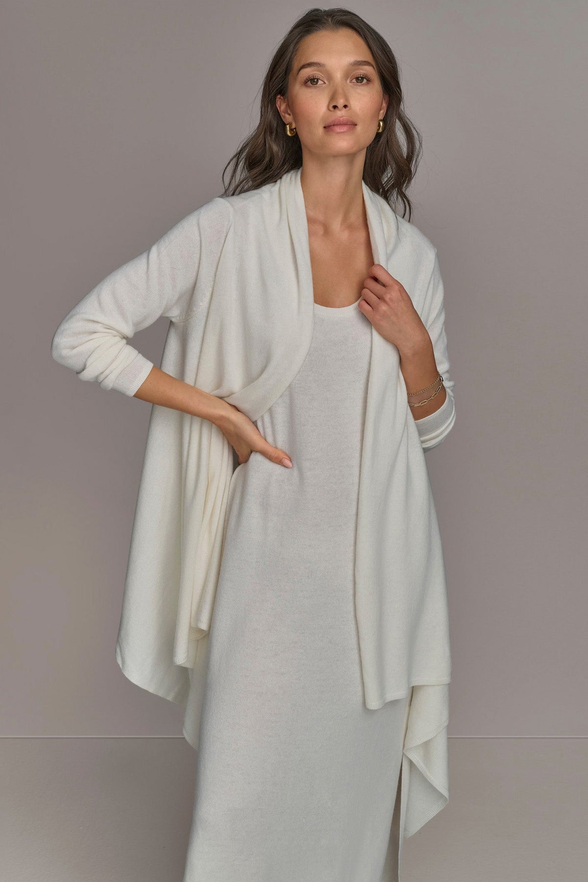 CASHMERE LONG SLEEVE CARDIGAN