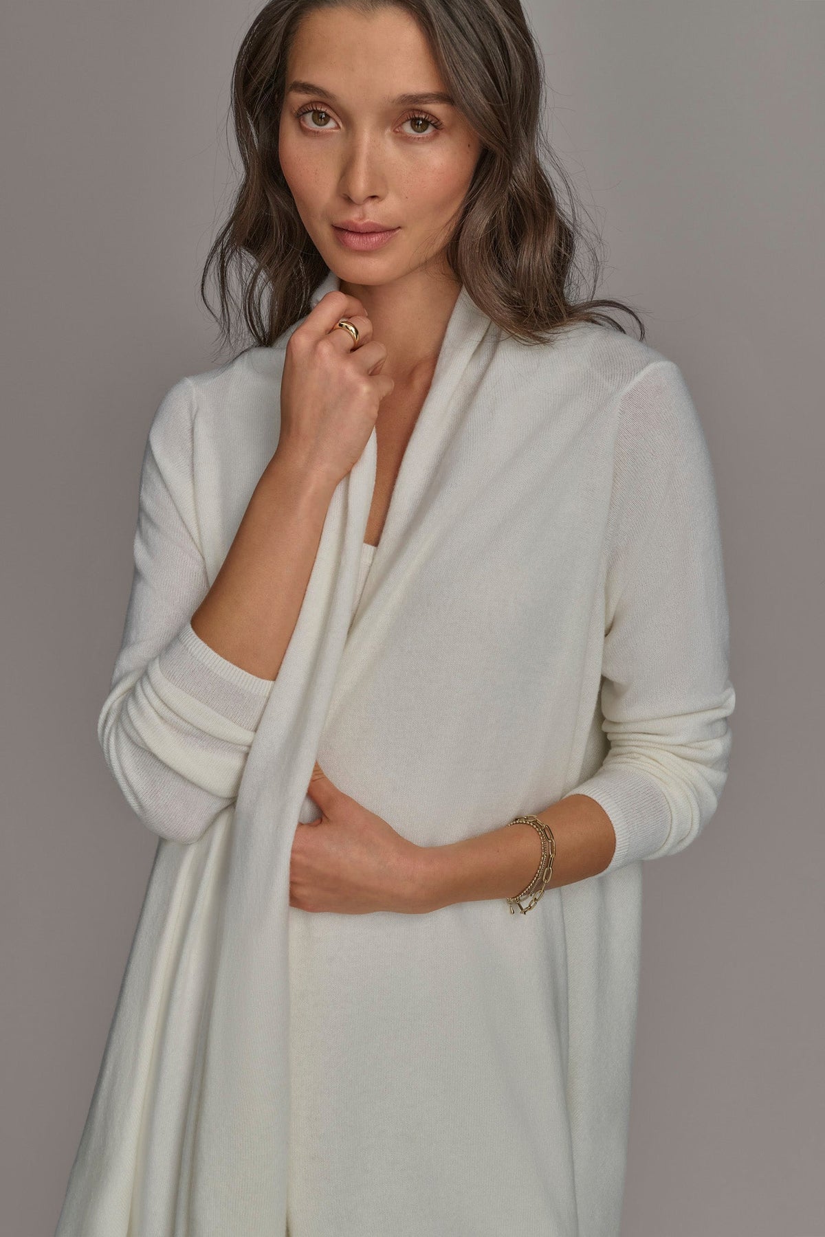 CASHMERE LONG SLEEVE CARDIGAN