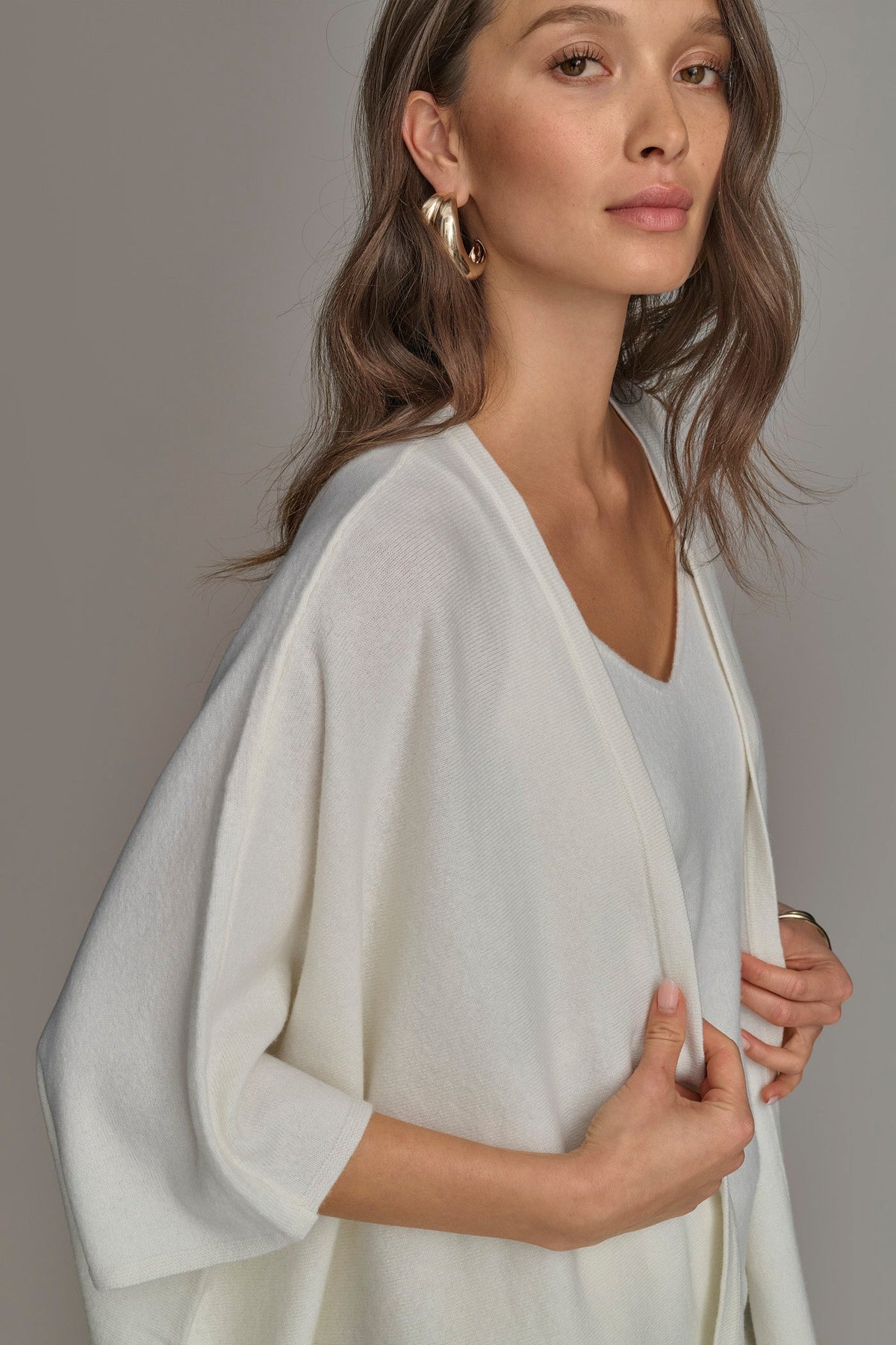 CASHMERE SHORT SLEEVE CARDIGAN