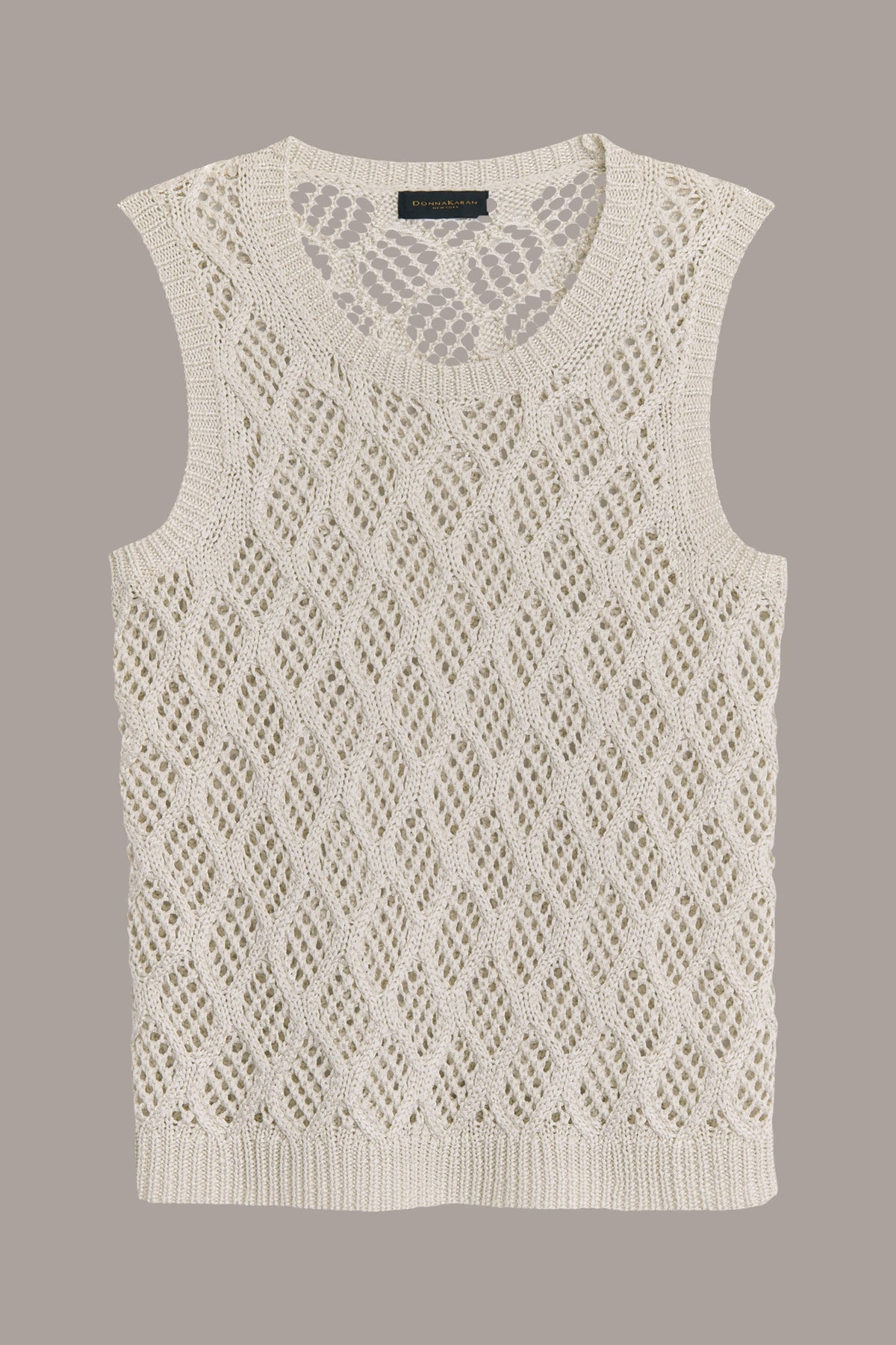 DIAMOND PATTERN CREW NECK TOP