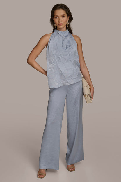 TEXTURED TOP WITH ANGLED HEM