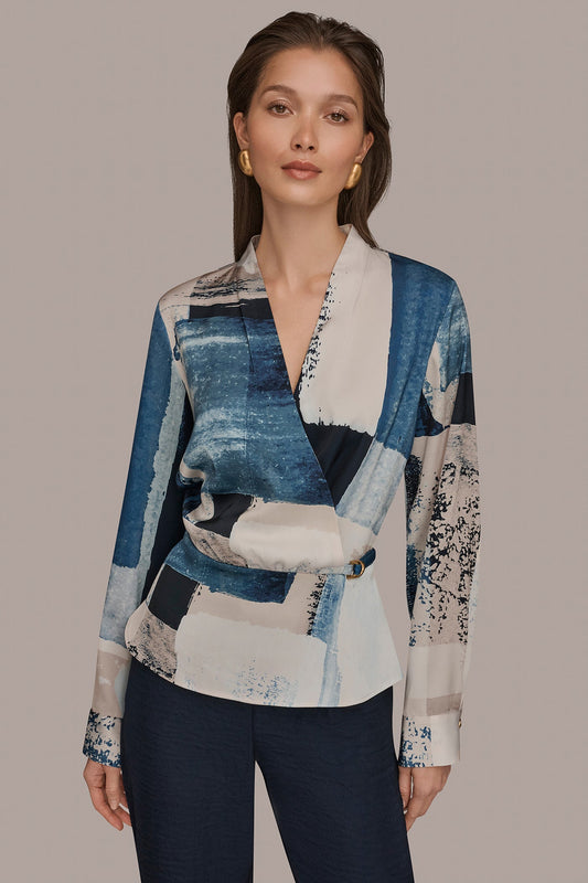 FAUX WRAP BLOUSE