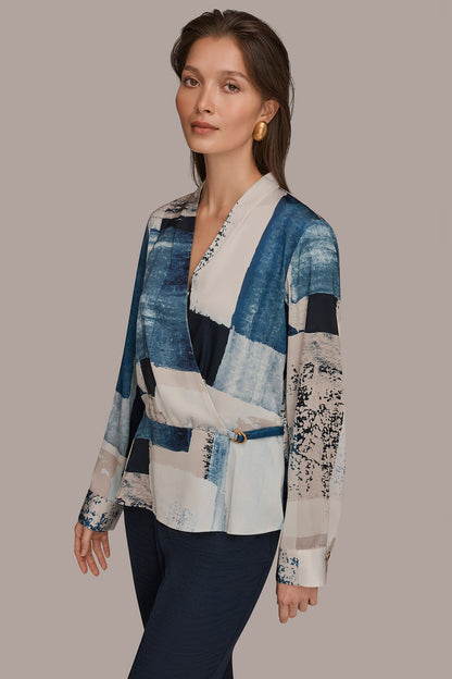 FAUX WRAP BLOUSE