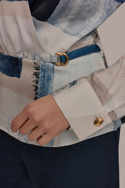 FAUX WRAP BLOUSE