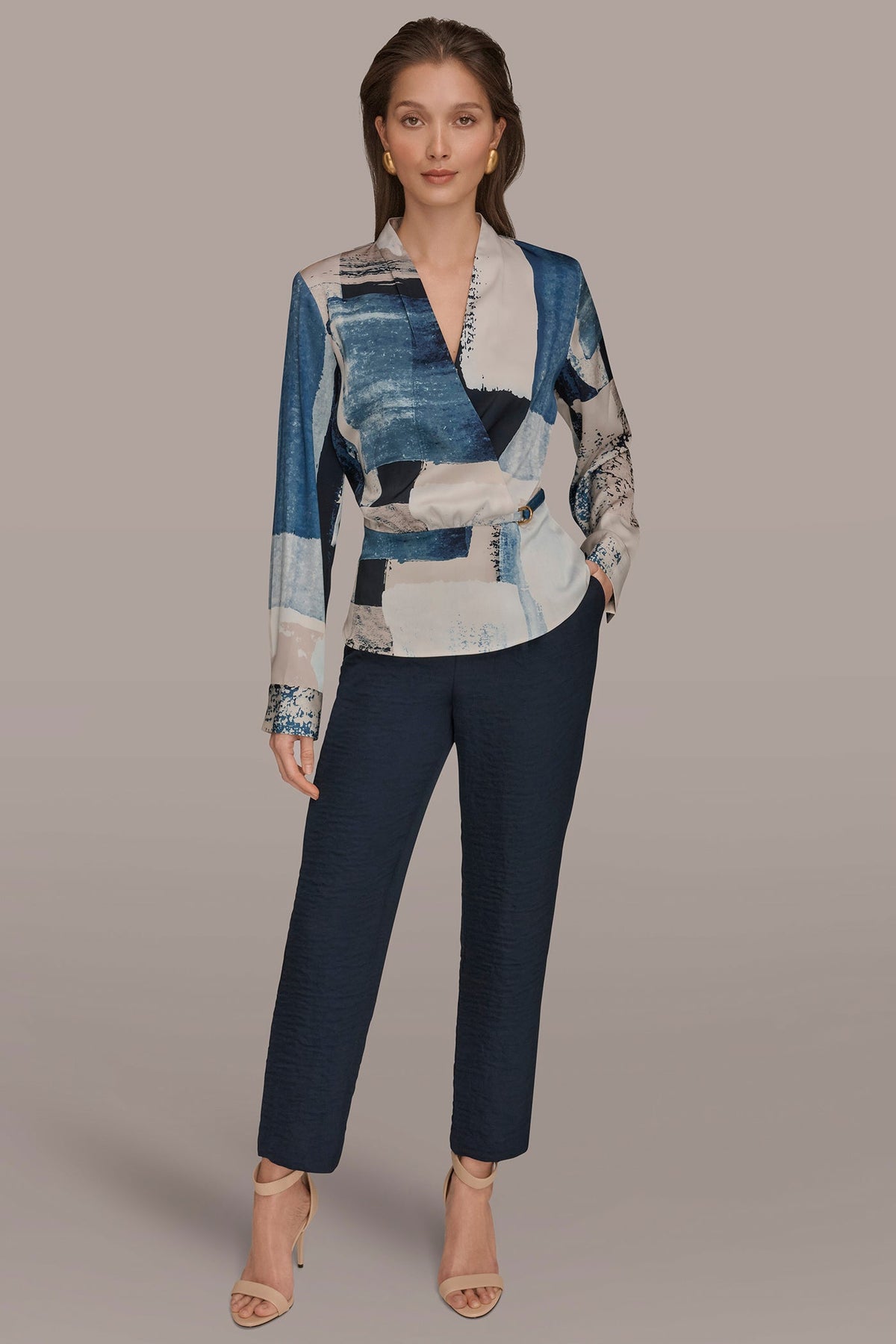 FAUX WRAP BLOUSE