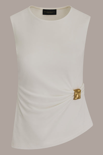 ASYMMETRIC RUCHED TOP