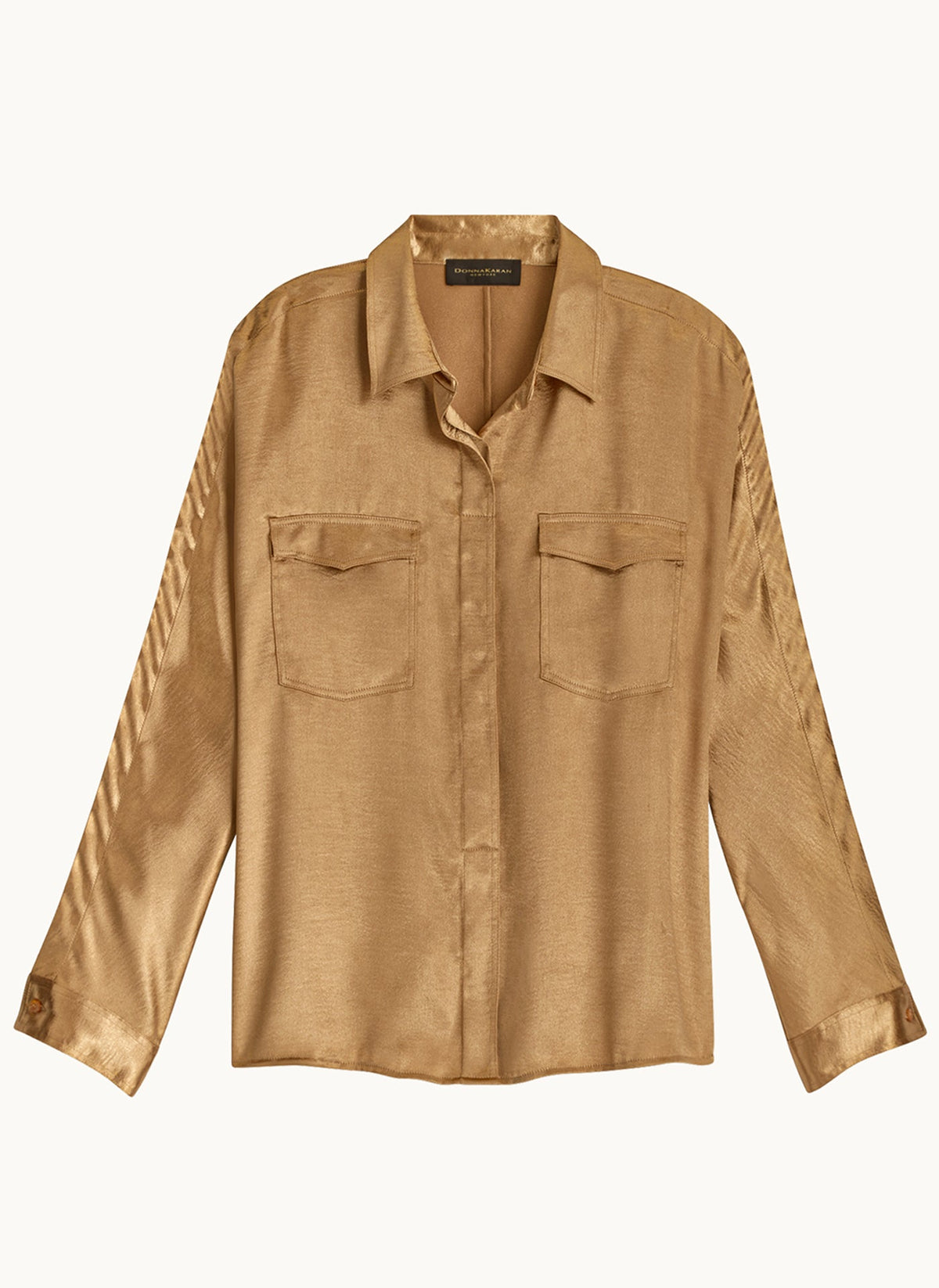COLD SHOULDER COLLARED BUTTON DOWN