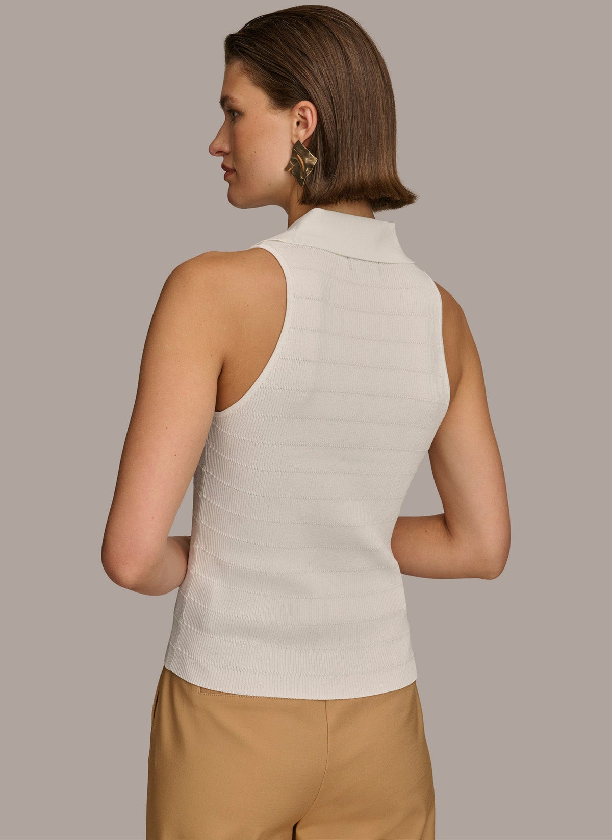 TEXTURE SWEATER WITH GOLD BUTTONS