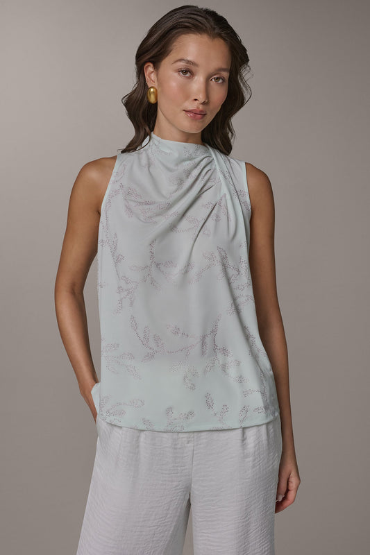 DRAPE TWIST SHOULDER BLOUSE