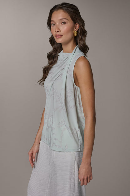 DRAPE TWIST SHOULDER BLOUSE