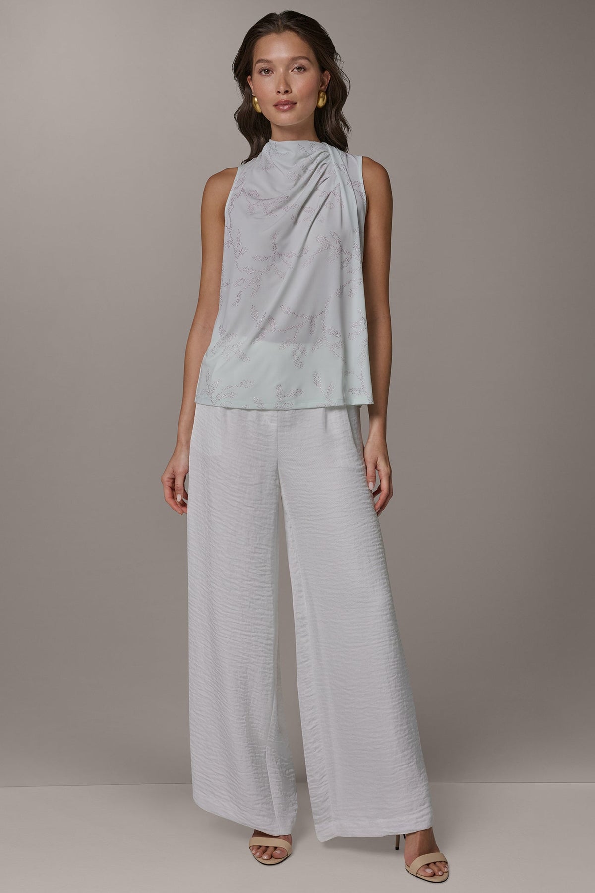 DRAPE TWIST SHOULDER BLOUSE