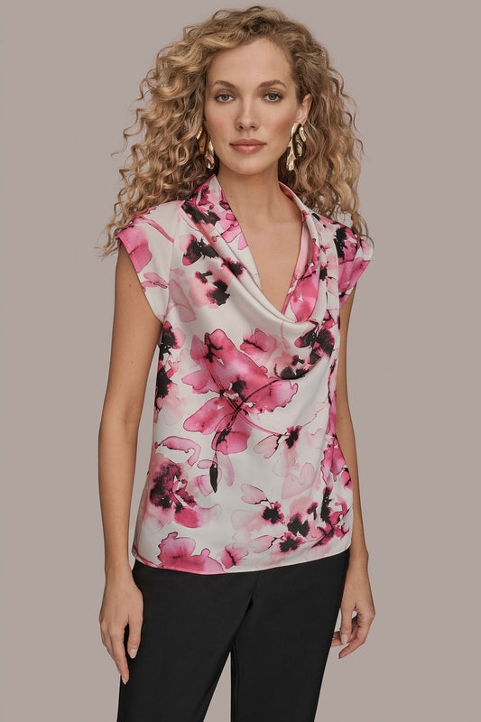 SLEEVELESS COWL NECK TOP